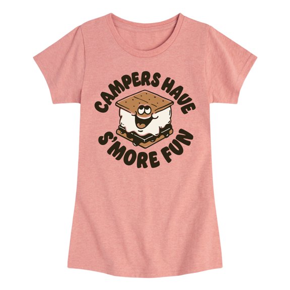Instant Message - Camping Is Smore Fun - Toddler & Youth Girls Short Sleeve Graphic T-Shirt