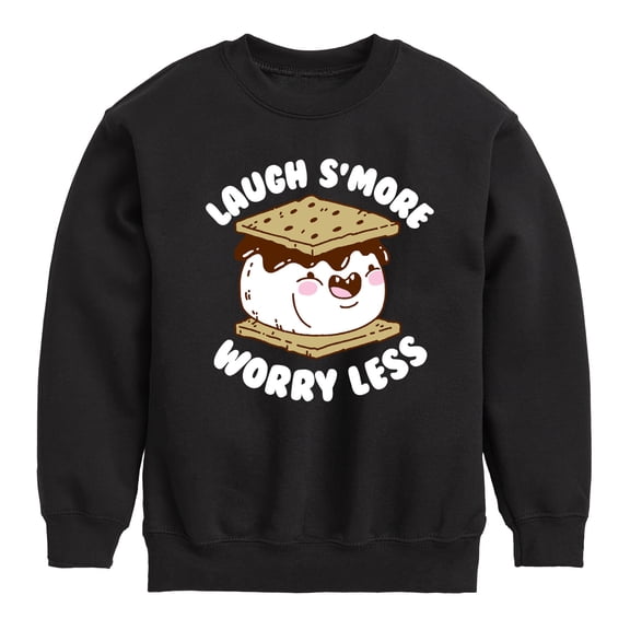 Instant Message - Camping - Laugh S'more, Worry Less - Toddler & Youth Crewneck Fleece Sweatshirt