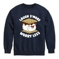 thumbnail image 1 of Instant Message - Camping - Laugh S'more, Worry Less - Toddler & Youth Crewneck Fleece Sweatshirt, 1 of 6