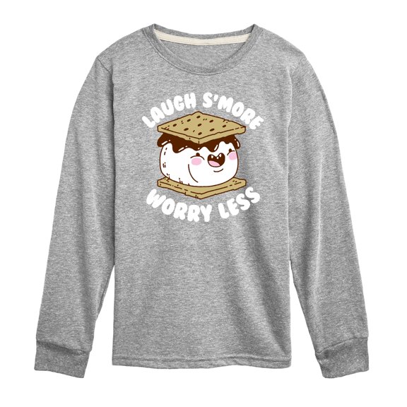 Instant Message - Camping - Laugh S'more, Worry Less - Toddler & Youth Long Sleeve Graphic T-Shirt