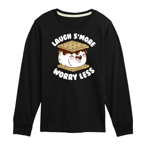 Instant Message - Camping - Laugh S'more, Worry Less - Toddler & Youth Long Sleeve Graphic T-Shirt