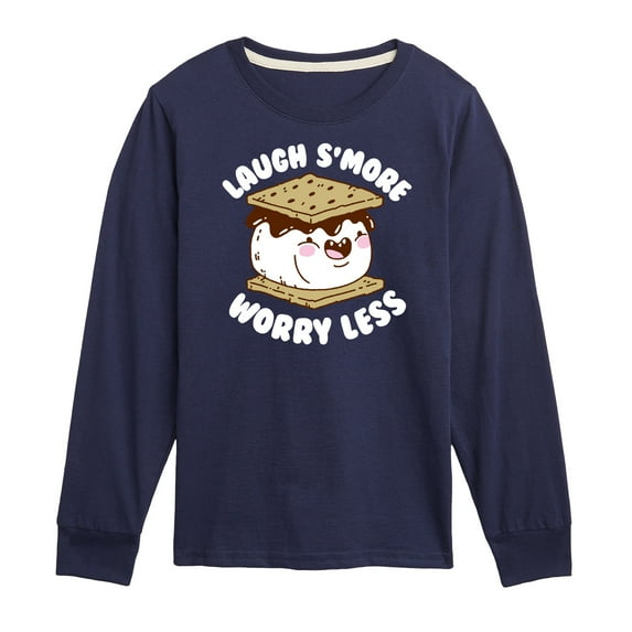 Instant Message - Camping - Laugh S'more, Worry Less - Toddler & Youth Long Sleeve Graphic T-Shirt