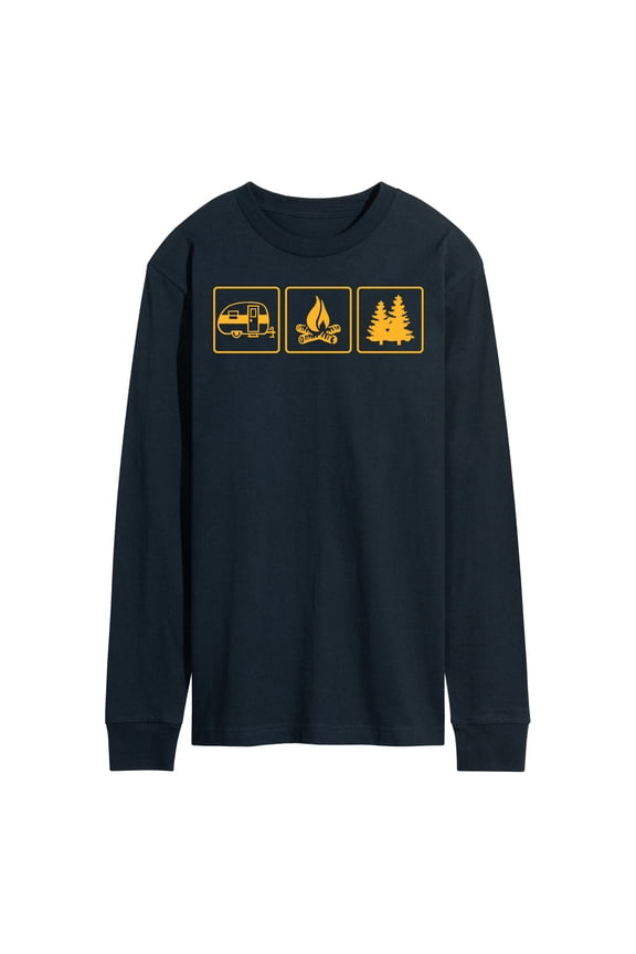 - Camping Panels - Men's Long Sleeve T-Shirt