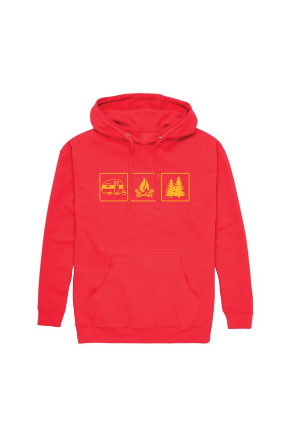- Camping Panels - Men's Pullover Hooded Fleece Sweatshirt