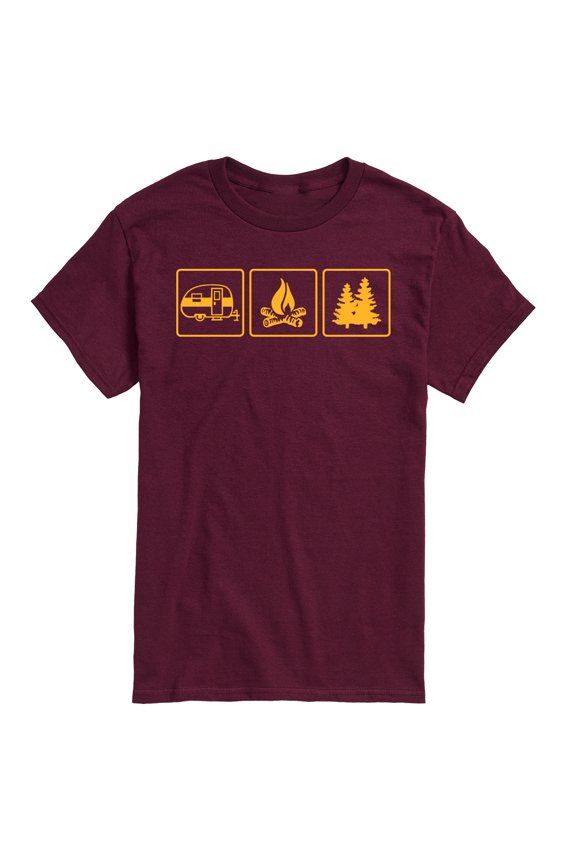 - Camping Panels - Men's Short Sleeve Graphic T-Shirt