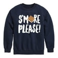 thumbnail image 1 of Instant Message - Camping - S'more Please! - Toddler & Youth Crewneck Fleece Sweatshirt, 1 of 6