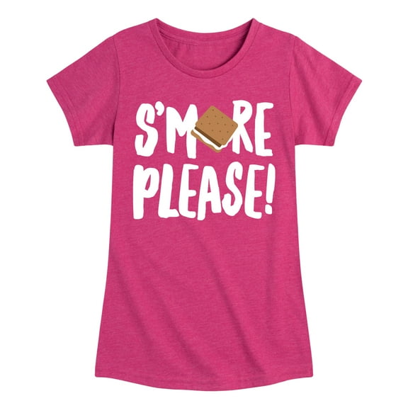Instant Message - Camping - S'more Please! - Toddler & Youth Girls Short Sleeve Graphic T-Shirt