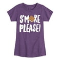 thumbnail image 1 of Instant Message - Camping - S'more Please! - Toddler & Youth Girls Short Sleeve Graphic T-Shirt, 1 of 6