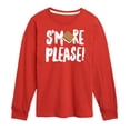 thumbnail image 1 of Instant Message - Camping - S'more Please! - Toddler & Youth Long Sleeve Graphic T-Shirt, 1 of 6