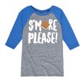 thumbnail image 1 of Instant Message - Camping - S'more Please! - Toddler & Youth Raglan Graphic T-Shirt, 1 of 5
