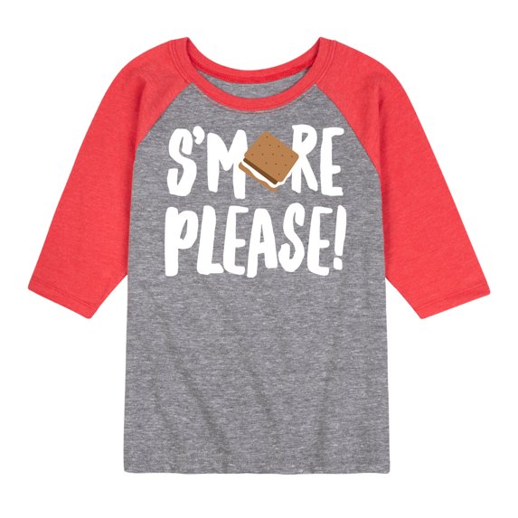 Instant Message - Camping - S'more Please! - Toddler & Youth Raglan Graphic T-Shirt