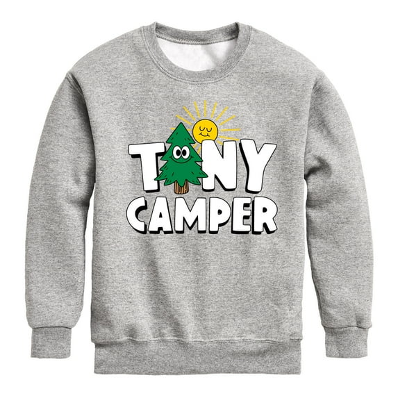 Instant Message - Camping - Tiny Camper - Toddler & Youth Crewneck Fleece Sweatshirt