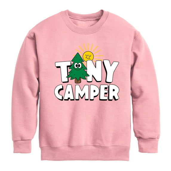 Instant Message - Camping - Tiny Camper - Toddler & Youth Crewneck Fleece Sweatshirt