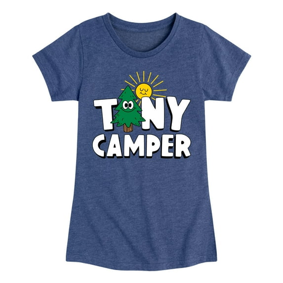 Instant Message - Camping - Tiny Camper - Toddler & Youth Girls Short Sleeve Graphic T-Shirt