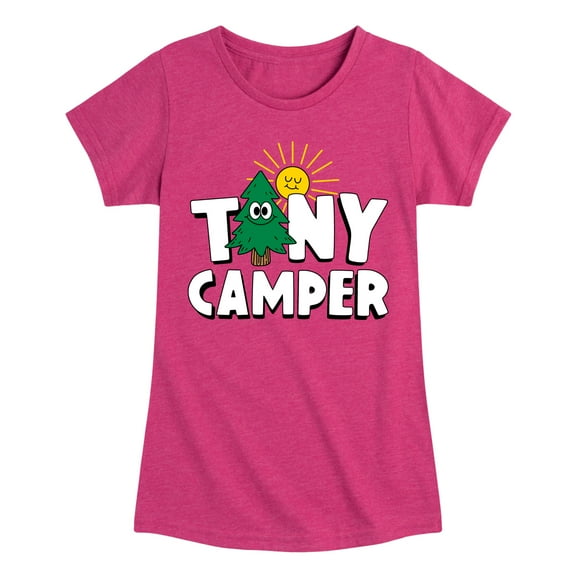 Instant Message - Camping - Tiny Camper - Toddler & Youth Girls Short Sleeve Graphic T-Shirt
