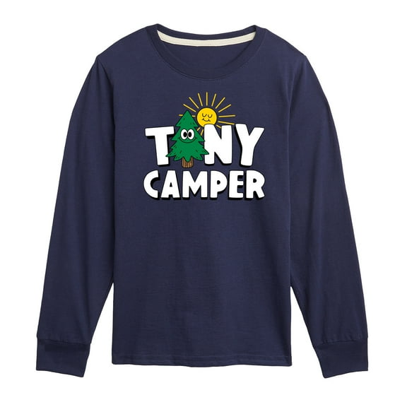 Instant Message - Camping - Tiny Camper - Toddler & Youth Long Sleeve Graphic T-Shirt