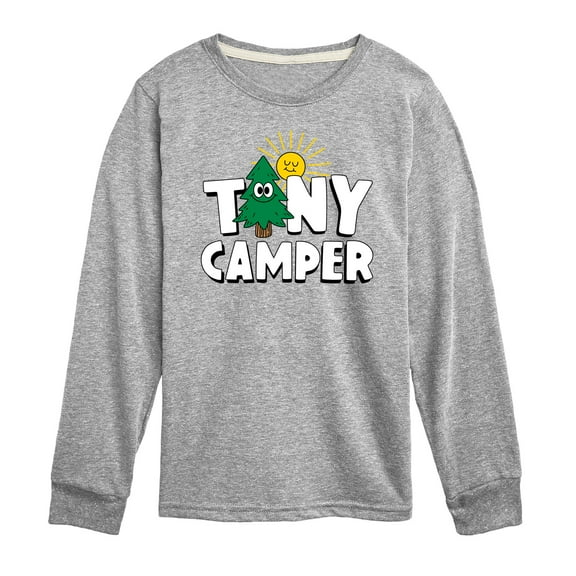 Instant Message - Camping - Tiny Camper - Toddler & Youth Long Sleeve Graphic T-Shirt