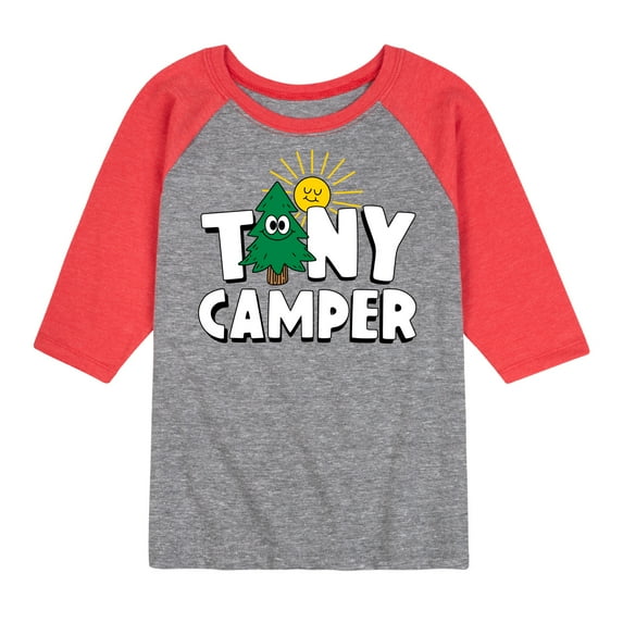 Instant Message - Camping - Tiny Camper - Toddler & Youth Raglan Graphic T-Shirt