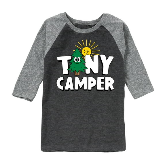 Instant Message - Camping - Tiny Camper - Toddler & Youth Raglan Graphic T-Shirt