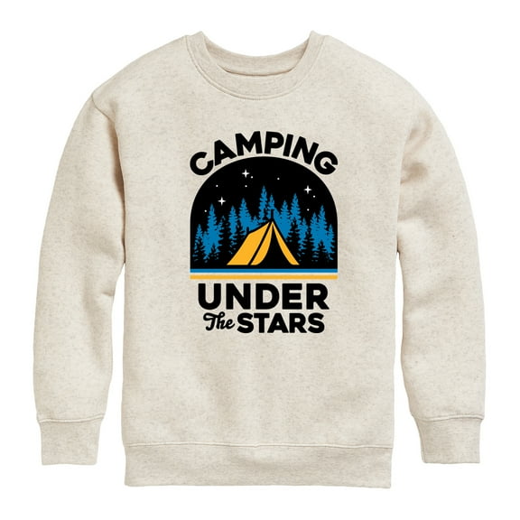 Instant Message - Camping Under The Stars - Toddler & Youth Crewneck Fleece Sweatshirt