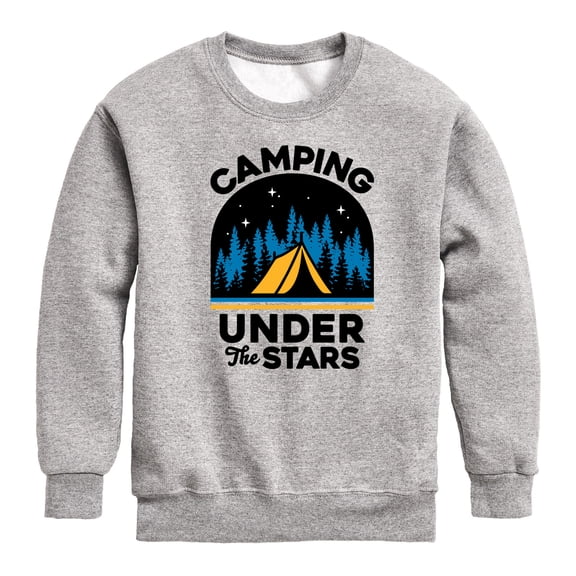 Instant Message - Camping Under The Stars - Toddler & Youth Crewneck Fleece Sweatshirt