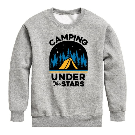 Instant Message - Camping Under The Stars - Toddler & Youth Crewneck Fleece Sweatshirt