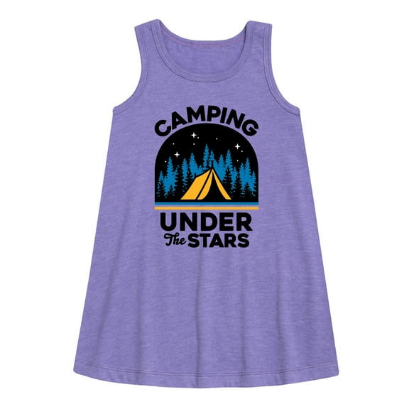Instant Message - Camping Under The Stars - Toddler & Youth Girls A-line Dress