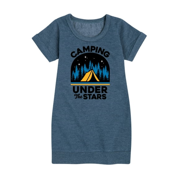 Instant Message - Camping Under The Stars - Toddler & Youth Girls Fleece Dress