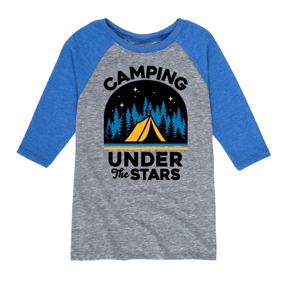 Instant Message - Camping Under The Stars - Toddler & Youth Raglan Graphic T-Shirt