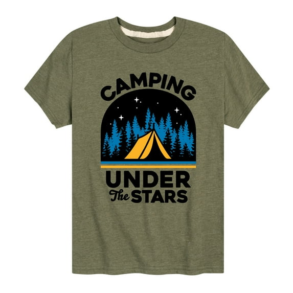 Instant Message - Camping Under The Stars - Toddler & Youth Short Sleeve Graphic T-Shirt