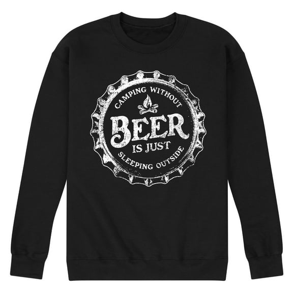 Instant Message - Camping Without Beer - Men's Crew Neck Fleece Pullover