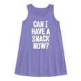 thumbnail image 1 of Instant Message - Can I Have A Snack Now - Toddler & Youth Girls A-line Dress, 1 of 5