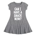 thumbnail image 1 of Instant Message - Can I Have A Snack Now - Toddler & Youth Girls Fit & Flare Dress, 1 of 1