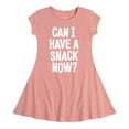 thumbnail image 1 of Instant Message - Can I Have A Snack Now - Toddler & Youth Girls Fit & Flare Dress, 1 of 1