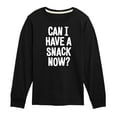 thumbnail image 1 of Instant Message - Can I Have A Snack Now - Toddler & Youth Long Sleeve Graphic T-Shirt, 1 of 6
