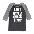 thumbnail image 1 of Instant Message - Can I Have A Snack Now - Toddler & Youth Raglan Graphic T-Shirt, 1 of 7