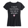 thumbnail image 1 of Instant Message - Can't Have Kids Cat Allergic - Women's Short Sleeve Graphic T-Shirt, 1 of 5