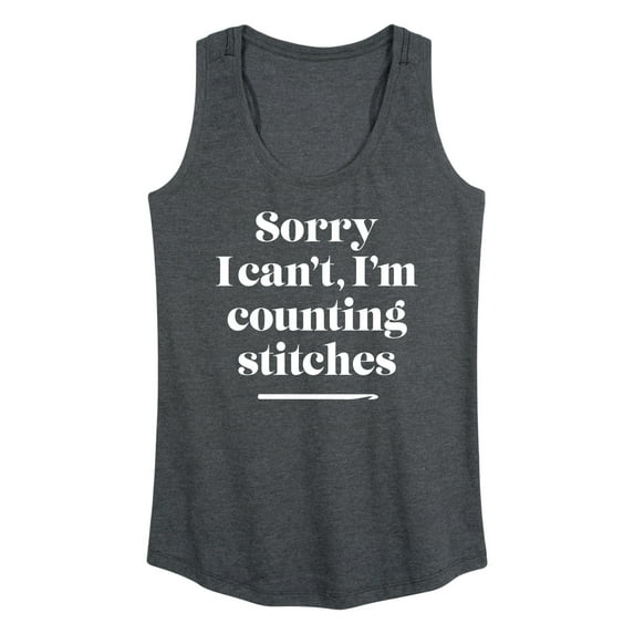 Instant Message - Can't I'm Counting Stitches - Women's Racerback Graphic Tank