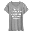 thumbnail image 1 of Instant Message - Can't I'm Counting Stitches - Women's Short Sleeve Graphic T-Shirt, 1 of 5