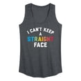 thumbnail image 1 of Instant Message - Can't Keep Straight Face - Women's Racerback Graphic Tank, 1 of 4