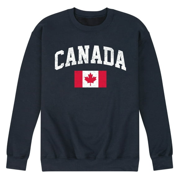 Instant Message - Canada Flag - Men's Crew Neck Fleece Pullover