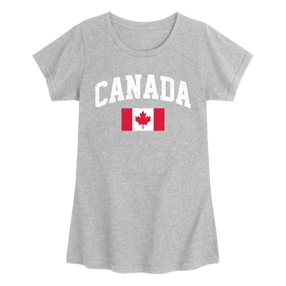 Instant Message - Canada Flag - Youth Girls Short Sleeve T-shirt