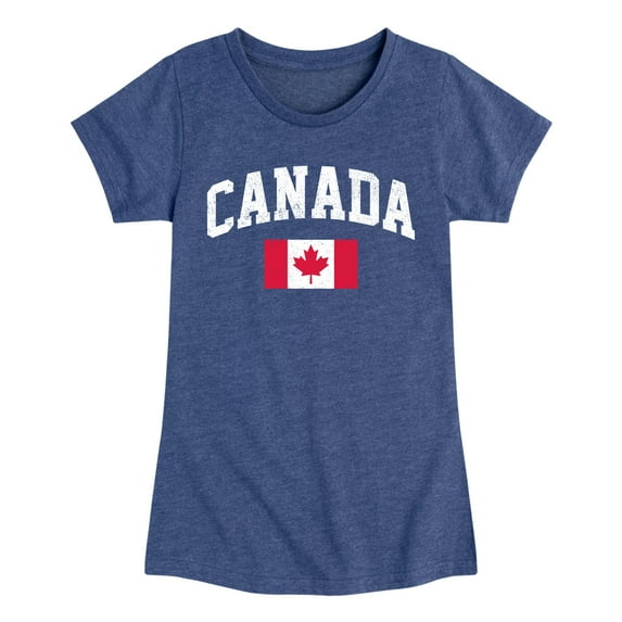 Instant Message - Canada Flag - Youth Girls Short Sleeve T-shirt
