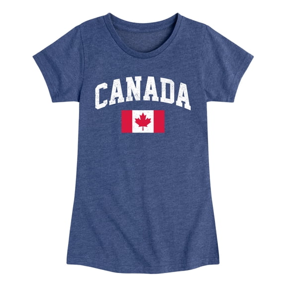 Instant Message - Canada Flag - Youth Girls Short Sleeve T-shirt