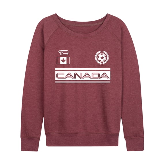 Instant Message - Canada Soccer Jersey - Women's French Terry Long Sleeve Pullover