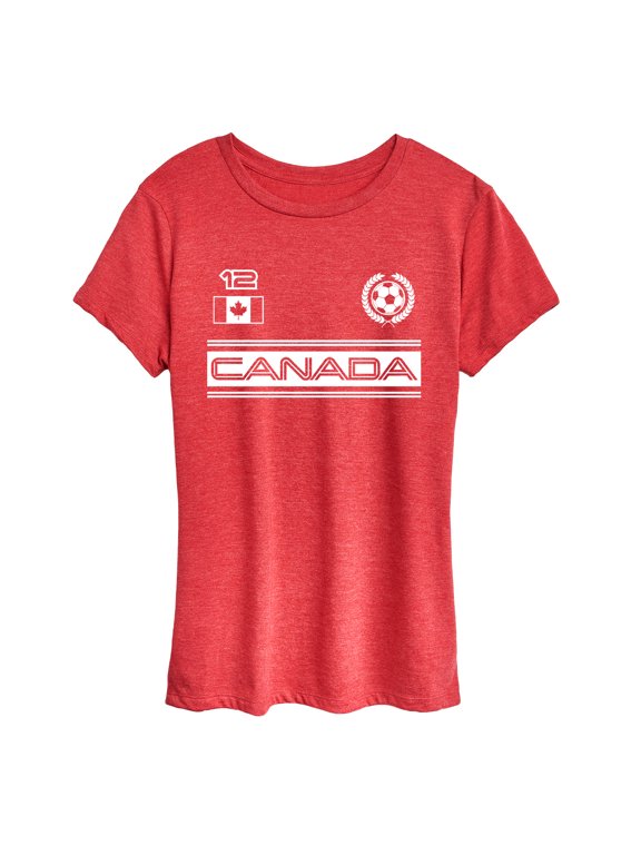 - Canada Soccer Jersey Women's Short Sleeve Graphic T-Shirt
