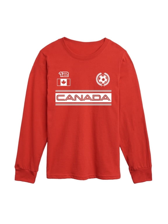 - Canada Soccer Jersey Boys' Long Sleeve Graphic T-Shirt