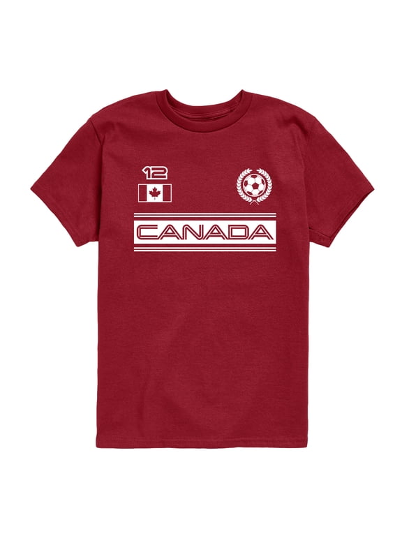 - Canada Soccer Jersey Boys' Short Sleeve Graphic T-Shirt