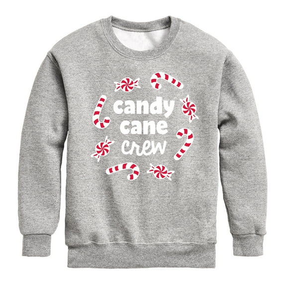 Instant Message - Candy Cane Crew Christmas - Toddler & Youth Crewneck Fleece Sweatshirt