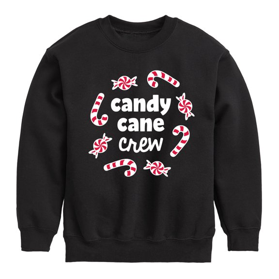 Instant Message - Candy Cane Crew Christmas - Toddler & Youth Crewneck Fleece Sweatshirt